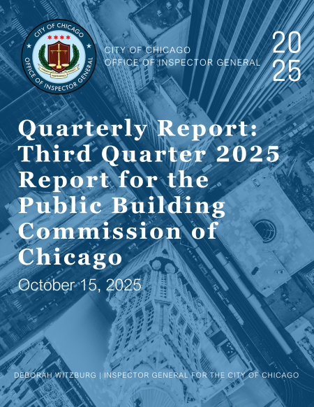 Quarterly Report: Third Quarter 2025 Report for the Public Building Commission of Chicago - publication cover