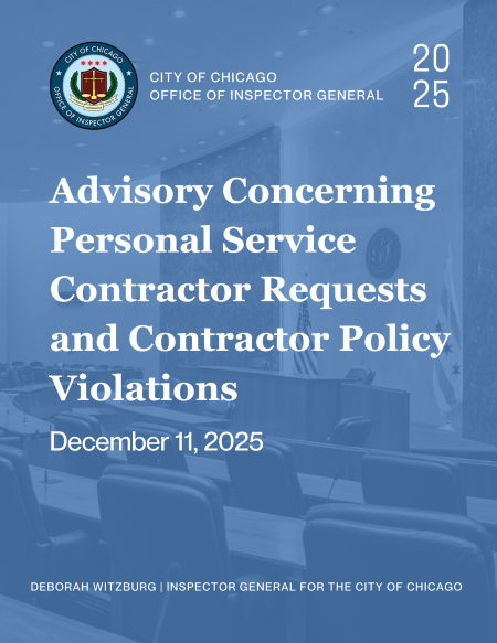 Advisory Concerning Personal Service Contract Requests and Contractor Policy Violations - publication cover