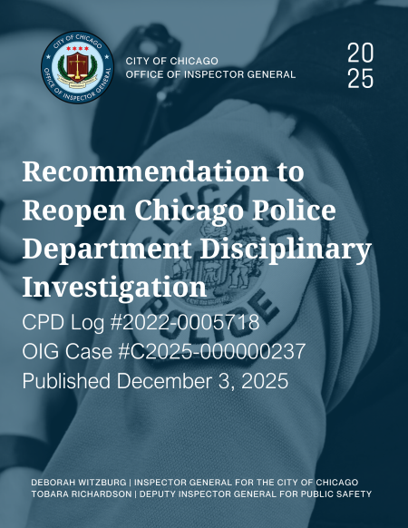 Recommendation to Reopen Chicago Police Department Disciplinary Investigation - publication cover