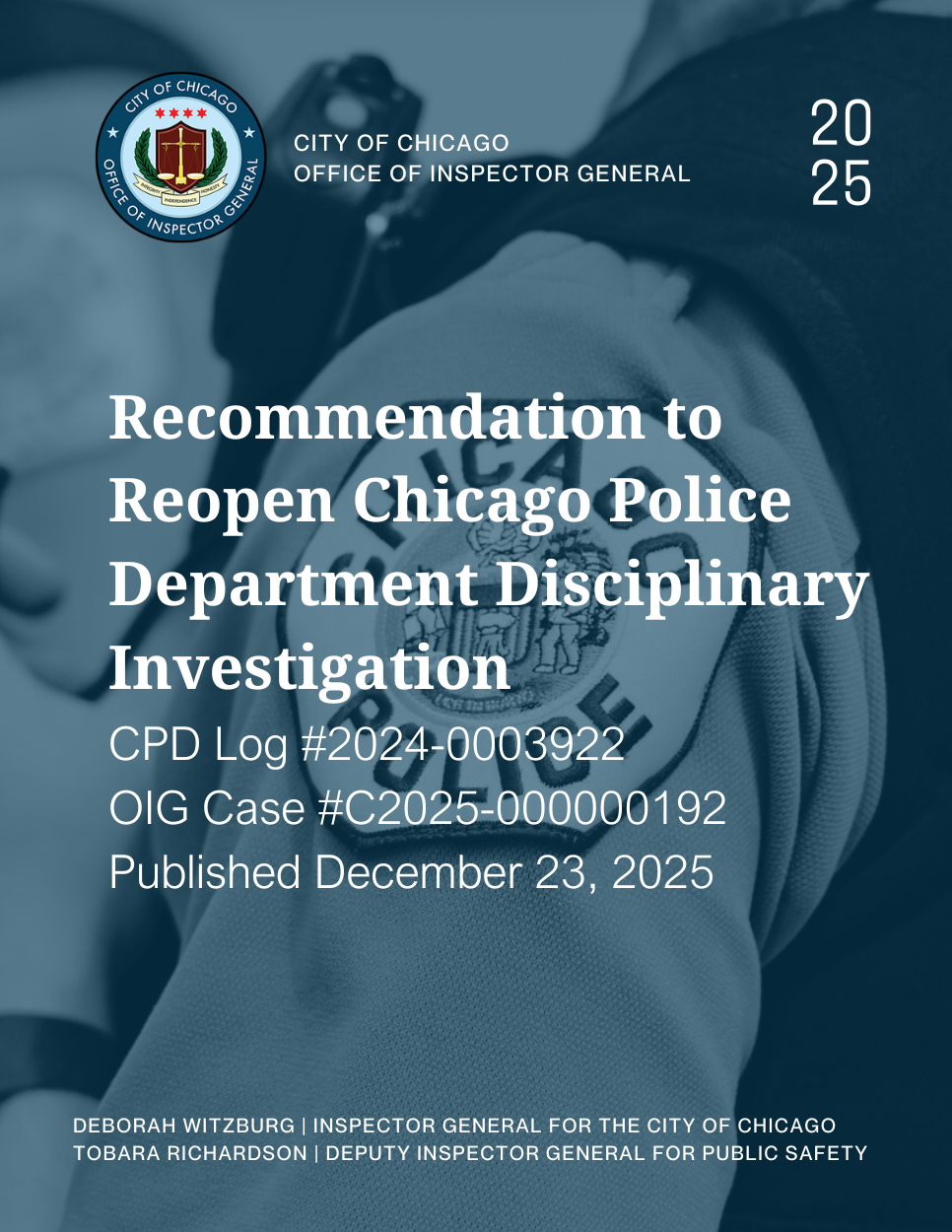 Recommendation to Reopen Chicago Police Department Disciplinary Investigation - publication cover