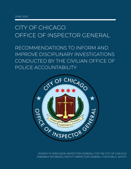 Recommendations to Inform and Improve Civilian Office of Police Accountability Disciplinary Investigations - publication cover