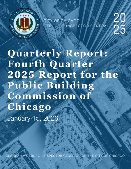 Quarterly Report: Fourth Quarter Report for the Public Building Commission of Chicago - publication cover