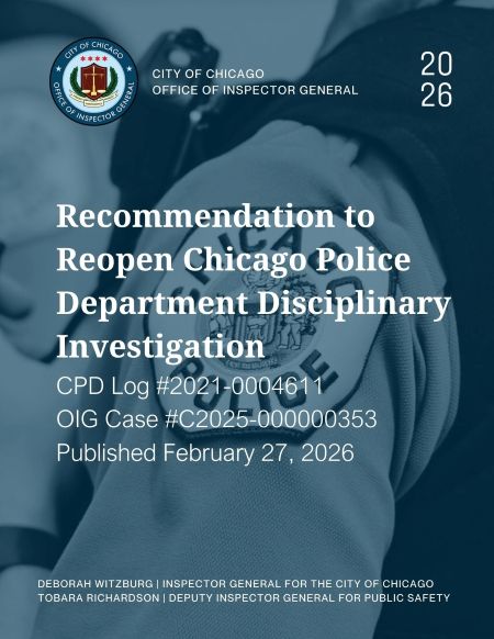 Recommendation to Reopen Chicago Police Department Disciplinary Investigation - publication cover