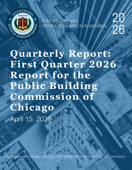 Quarterly Report: First Quarter Report for the Public Building Commission of Chicago - publication cover