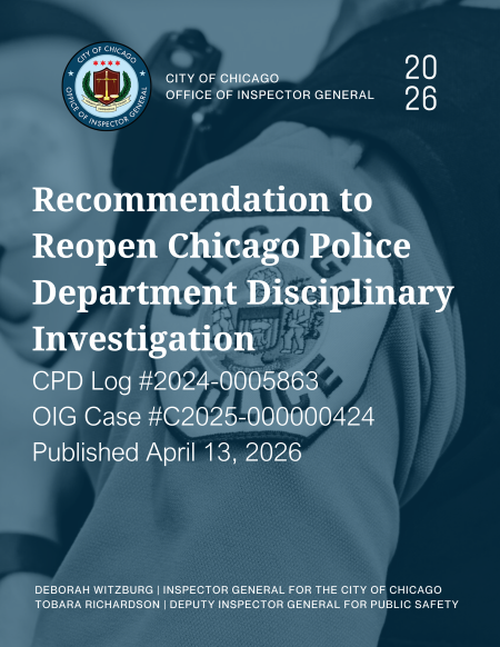 Recommendation to Reopen Chicago Police Department Disciplinary Investigation - publication cover