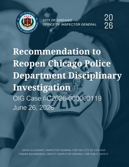 Recommendation to Reopen Chicago Police Department Disciplinary Investigation - publication cover