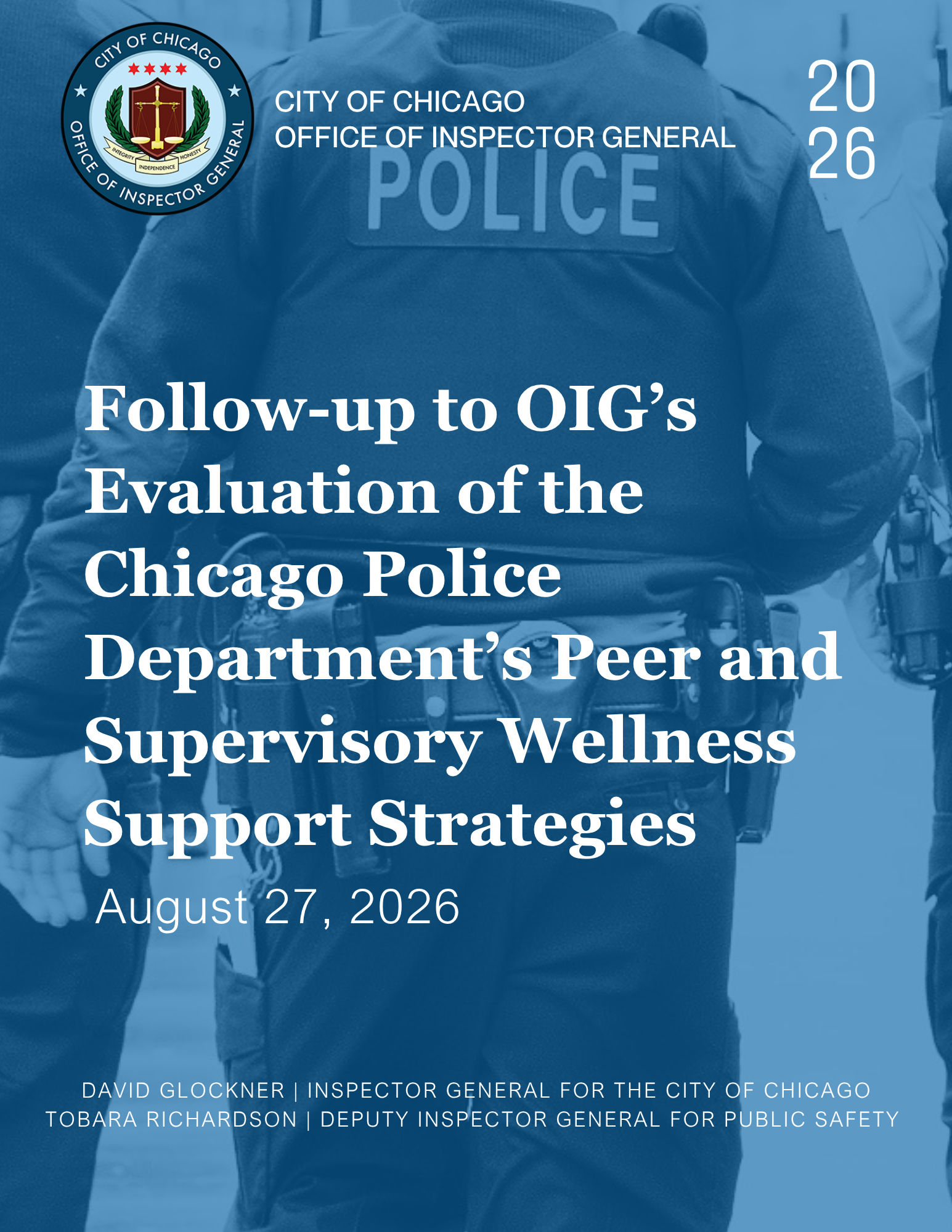 Follow-up to OIG’s Evaluation of the Chicago Police Department’s Peer and Supervisory Wellness Support Strategies - publication cover