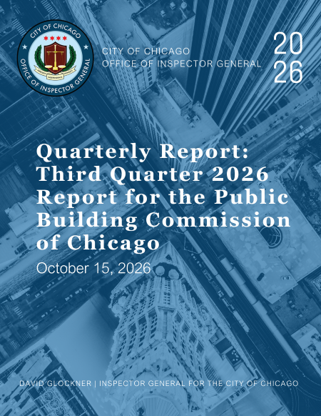 Quarterly Report: Third Quarter Report for the Public Building Commission of Chicago - publication cover